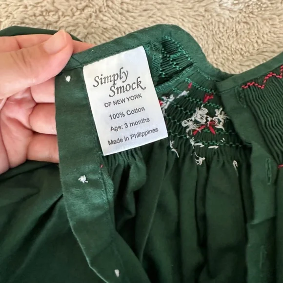 Santa Smocked Babydoll Dress
